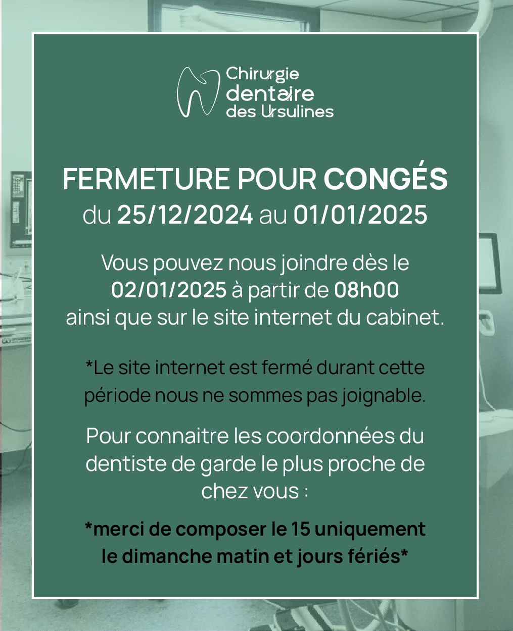 Cabinet De Chirurgie Dentaire Des Ursulines Chirurgien Dentiste Lannion Pop Up Fermetures Conges